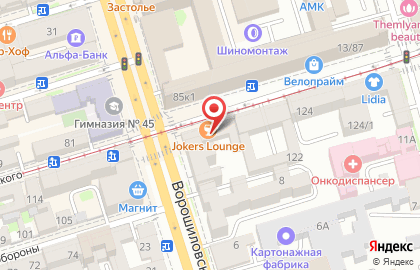 Ресторан быстрого питания Subway на улице Станиславского на карте