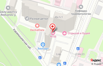Аваллон на Карамышевской набережной на карте