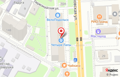 Зоомагазин ЧЕТЫРЕ ЛАПЫ на Большой Серпуховской улице в Подольске на карте