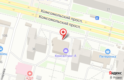 Зоомагазин Любимец на Комсомольском проспекте на карте