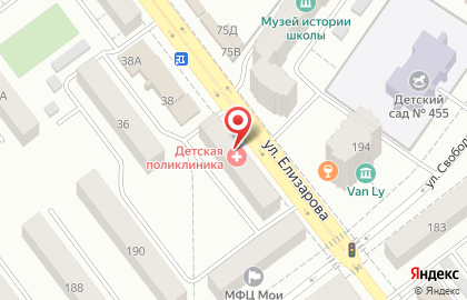 Поликлиника Медико-санитарная часть №5 на улице Елизарова на карте