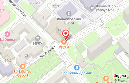 Гостиница Арена в Москве на карте