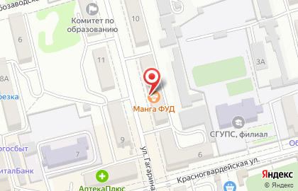 Служба доставки суши и пиццы Манга Фуд на улице Гагарина на карте