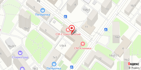 Центр хирургии СМ-Клиника на улице Сенежская на карте