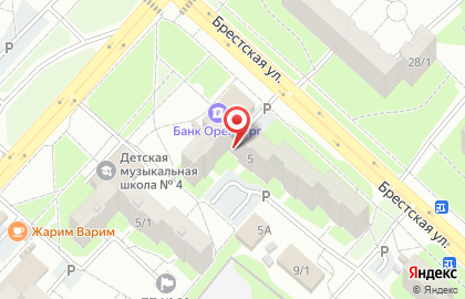 Банкомат Поволжский банк Сбербанка России, Оренбургское отделение на Брестской улице на карте