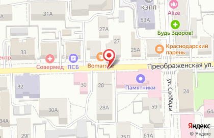 Акцент на Преображенской улице на карте