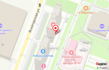 Район Ясенево Общественный пункт охраны порядка Юго-Западного административного округа на Ясногорской улице на карте