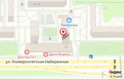 Продовольственный магазин Копеечка на Университетской Набережной на карте