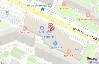 Сеть французских кондитерских Шантимэль на улице Миклухо-Маклая на карте