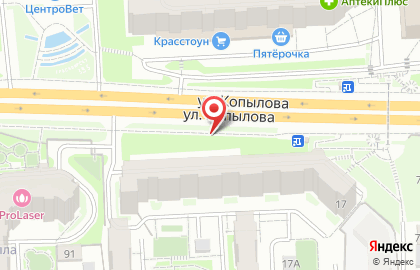 Рекламные щиты (6*3), Железнодорожный район, Ориентир-М на улице Копылова на карте