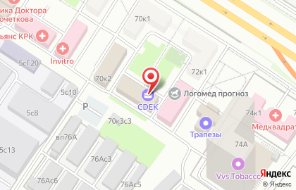 Служба доставки и логистики Сдэк в Москворечье-Сабурово на карте