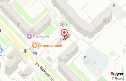 Продовольственный магазин на улице Баязита Бикбая на карте