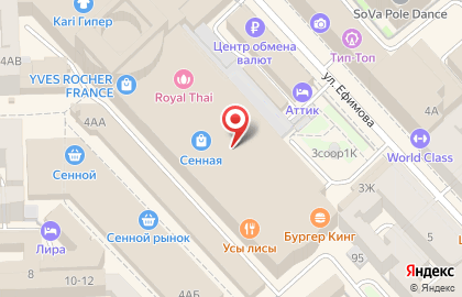 Развлекательный центр Боулинг на Сенной на улице Ефимова, 3 на карте