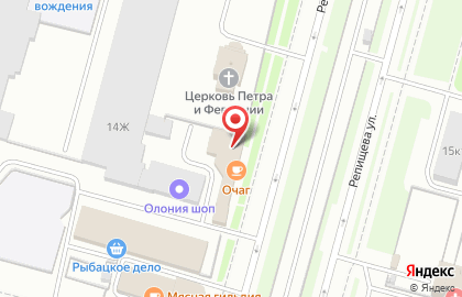 Ресторан Очаг в Приморском районе на карте