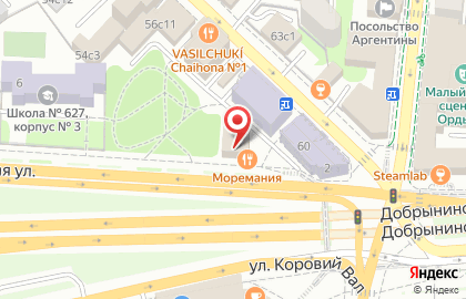 Кафе-магазин Моремания на метро Добрынинская на карте