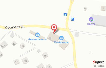 Супермаркет Пятёрочка на Сосновой улице на карте