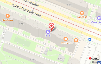Банкомат ВТБ на проспекте Просвещения, 87 на карте