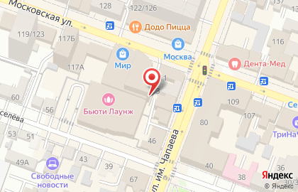 Туристическое агентство 1001 тур на Московской улице на карте