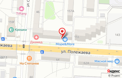 Продуктовый магазин Рассвет на улице Полежаева на карте