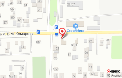 Продовольственный магазин на улице Комарова на карте