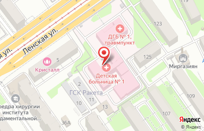 Детская городская больница №1 на улице Декабристов на карте
