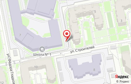 Автостоянка на ул. Строителей, 5/1 на карте