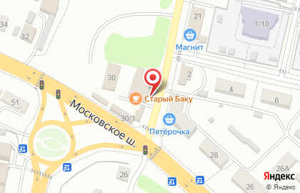 Кафе быстрого питания Master Burger на Московском шоссе на карте