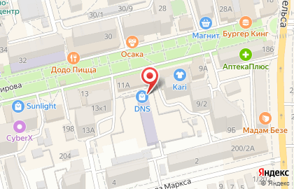 Сеть цифровых супермаркетов ДНС на улице Кирова в Батайске на карте