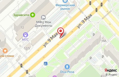 Рекламные щиты (6*3), Советский район, Ориентир-М на улице 9 Мая на карте