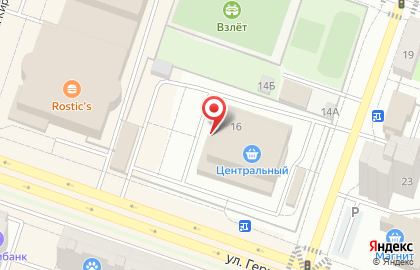 Продовольственный киоск на улице Луначарского на карте