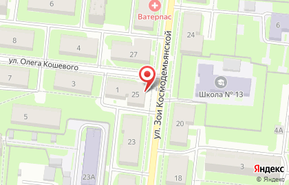 Супермаркет Магнит на улице Олега Кошевого на карте