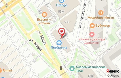 Сеть супермаркетов Радеж на улице Мира, 53а на карте