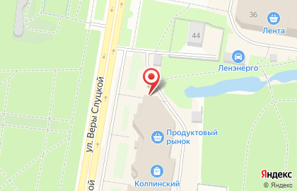 Киоск овощей и фруктов на улице Веры Слуцкой на карте