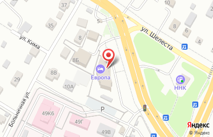 Отель Европа в Железнодорожном районе на карте