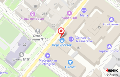 Студия стретчинга и балета Марины Соколовой на Чкаловском проспекте на карте