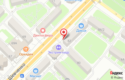 Киоск по продаже фруктов и овощей на улице Шевченко на карте