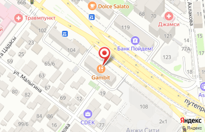 Ресторан Gambit в Советском районе на карте
