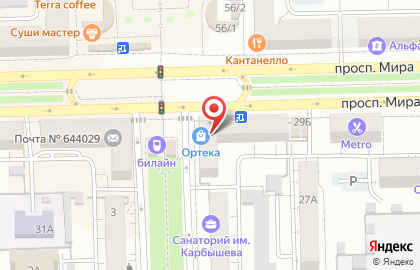 Магазин фруктов и овощей в Советском округе на карте