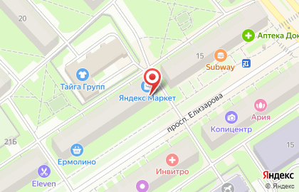 Фирменный магазин Великолукский мясокомбинат на проспекте Елизарова на карте