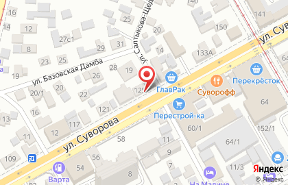 Магазин автотоваров Emex на улице Суворова на карте