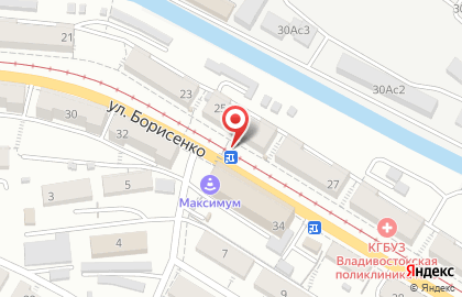 Социальный коммерческий банк ПримСоцБанк на улице Борисенко на карте