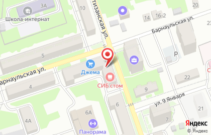 Служба заказа товаров аптечного ассортимента Аптека.ру на Партизанской улице в Новоалтайске на карте