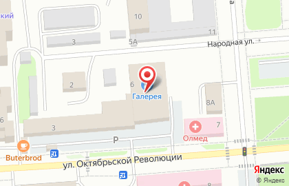 Торговый центр Галерея, торговый центр на улице Октябрьской Революции на карте