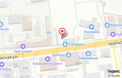 Торговая компания Техноавиа на Уральской улице на карте
