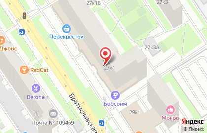 Супермаркет Перекрёсток на Братиславской улице, 27 к 1 на карте