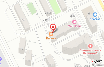 Пиццерия Пипони на проспекте Будённого на карте
