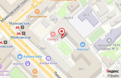 Репетиционная база Hendrix Studio на Тверской улице на карте