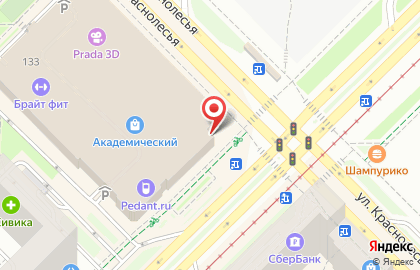 Сеть линзоматов Оптиктория на улице Краснолесья, 133 на карте