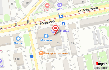 Студия авторского стекла Декор на улице Петра Мерлина на карте