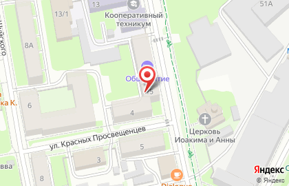 Общежитие в Пскове на карте